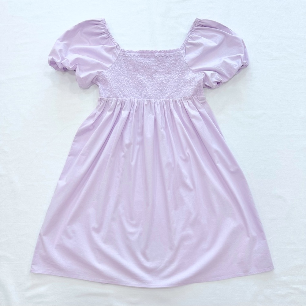 Crown & Ivy Kids Lilac Smocked Top Puff Sleeve Easter Spring Dress Size XL